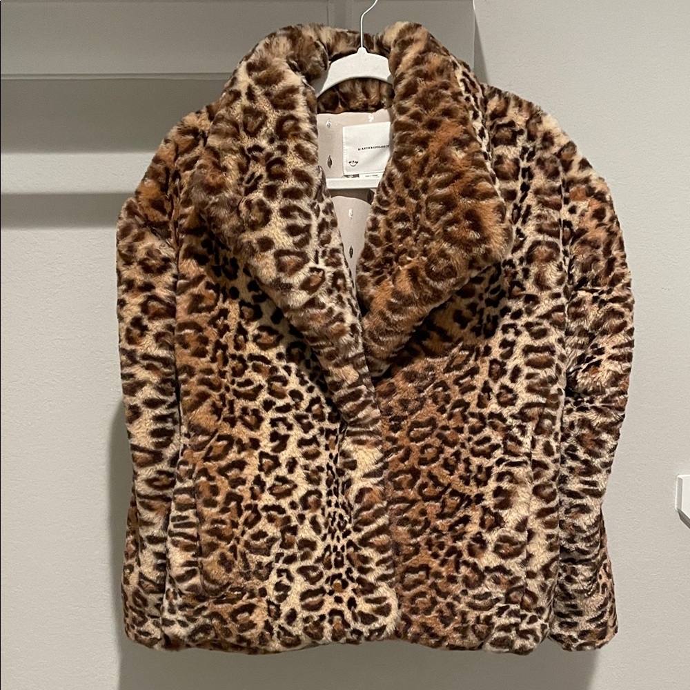 Anthropologie Brown Leopard Teddy Jacket